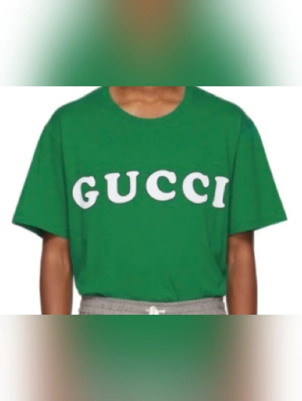 Gucci Green Short-Sleeve Logo Tee